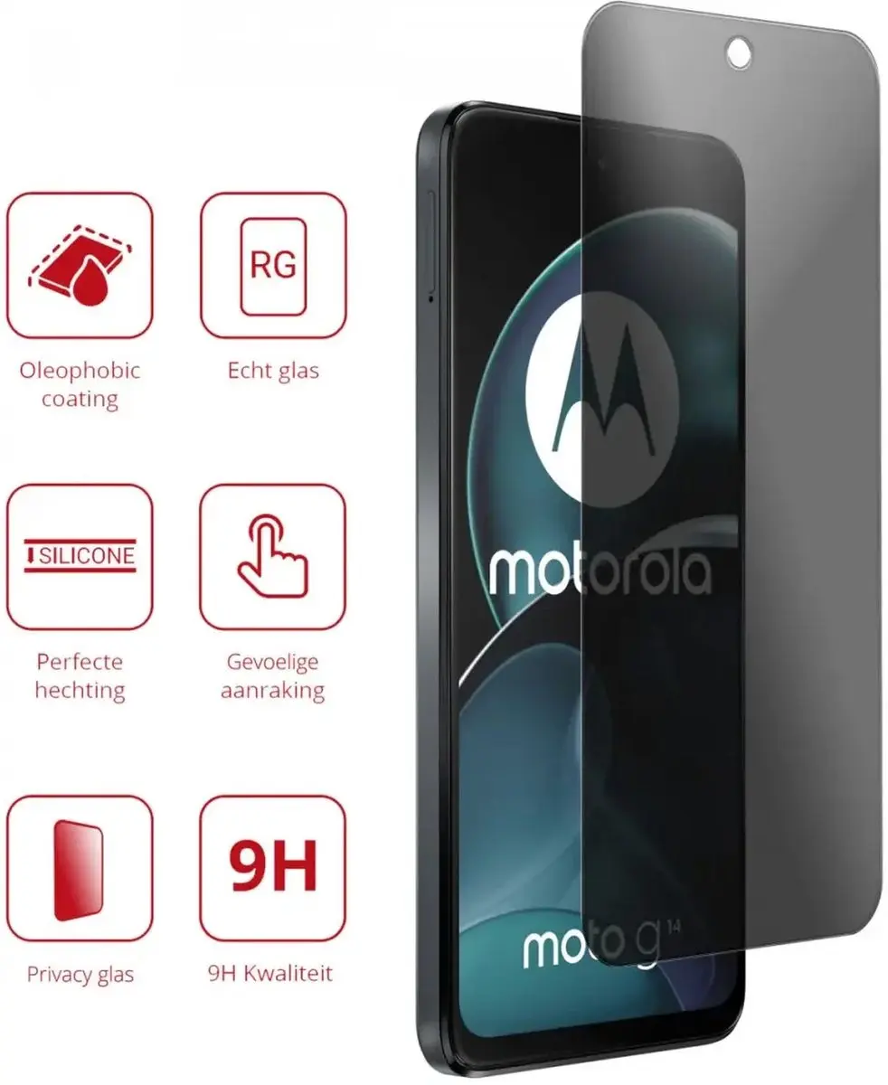 Rosso Privacy Screen Protector Motorola Moto G14 - 9H Glas