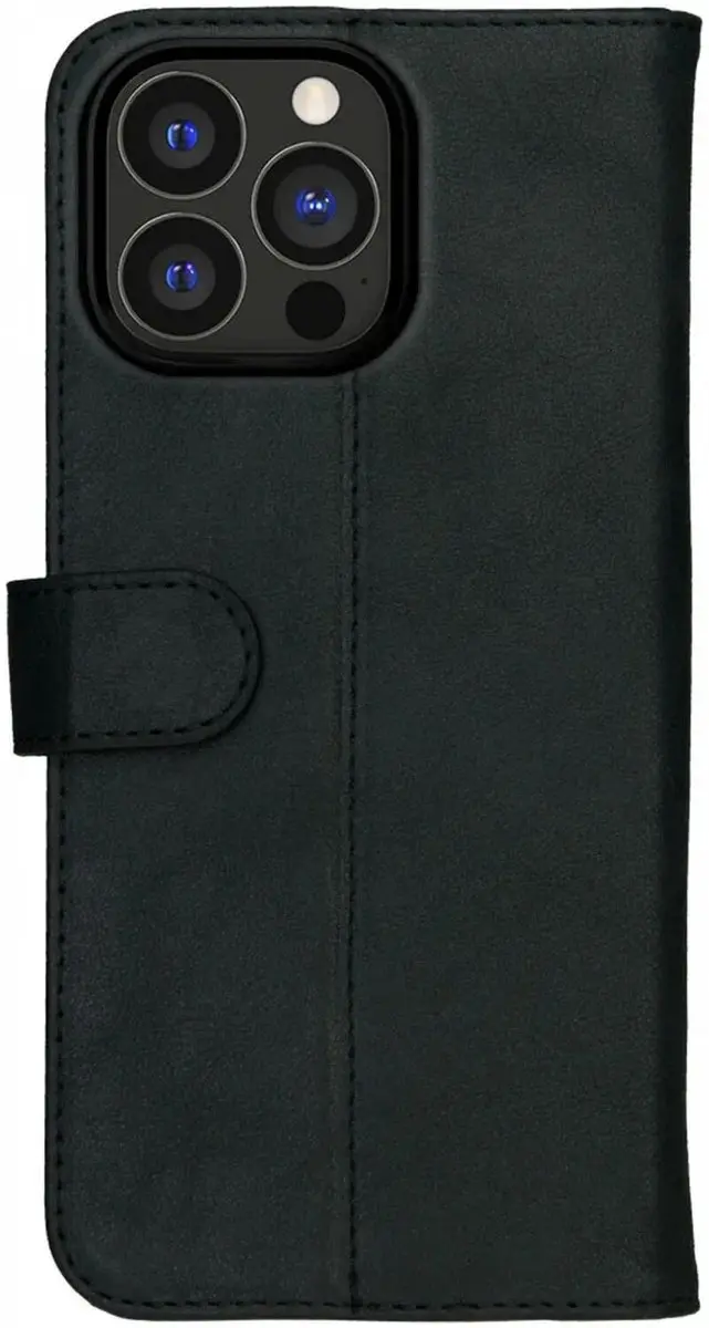 Rosso Deluxe Echt Leer Hoesje 193583 - iPhone 16 Pro Max - 3 Pasjes - Zwart