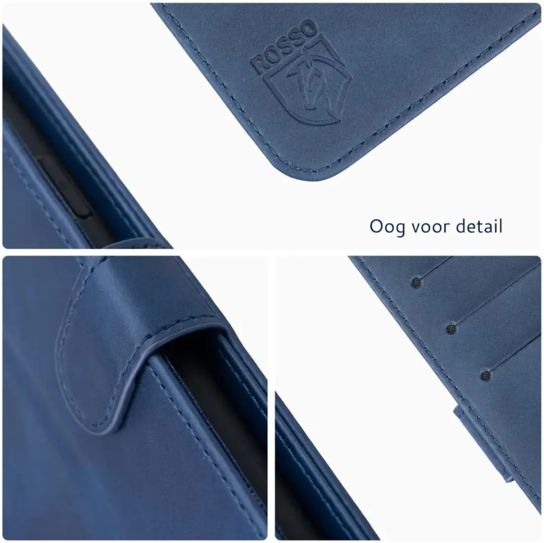 Rosso Element Wallet Book Case iPhone 16 Plus - 3 Pasjes - Blauw - afbeelding 6 van 6