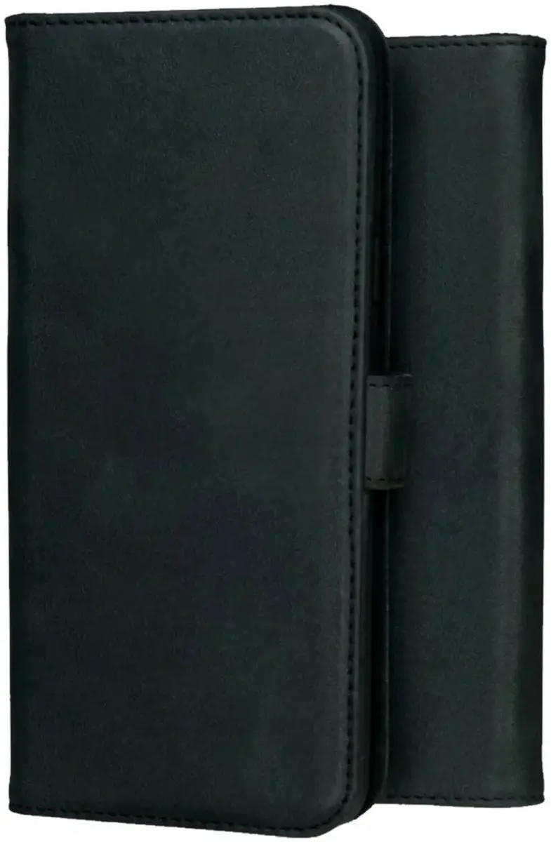 Rosso Deluxe Echt Leer Hoesje iPhone 16 Pro - 3 Pasjes - Zwart