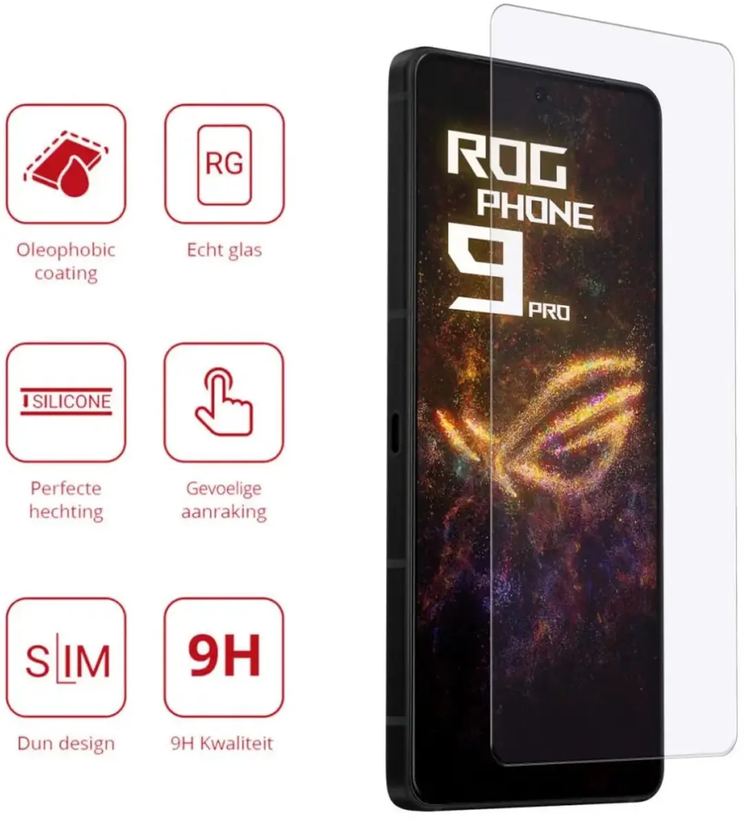 Rosso Screen Protector Asus ROG Phone 9/9 Pro - 9H Glas - 1 Stuk