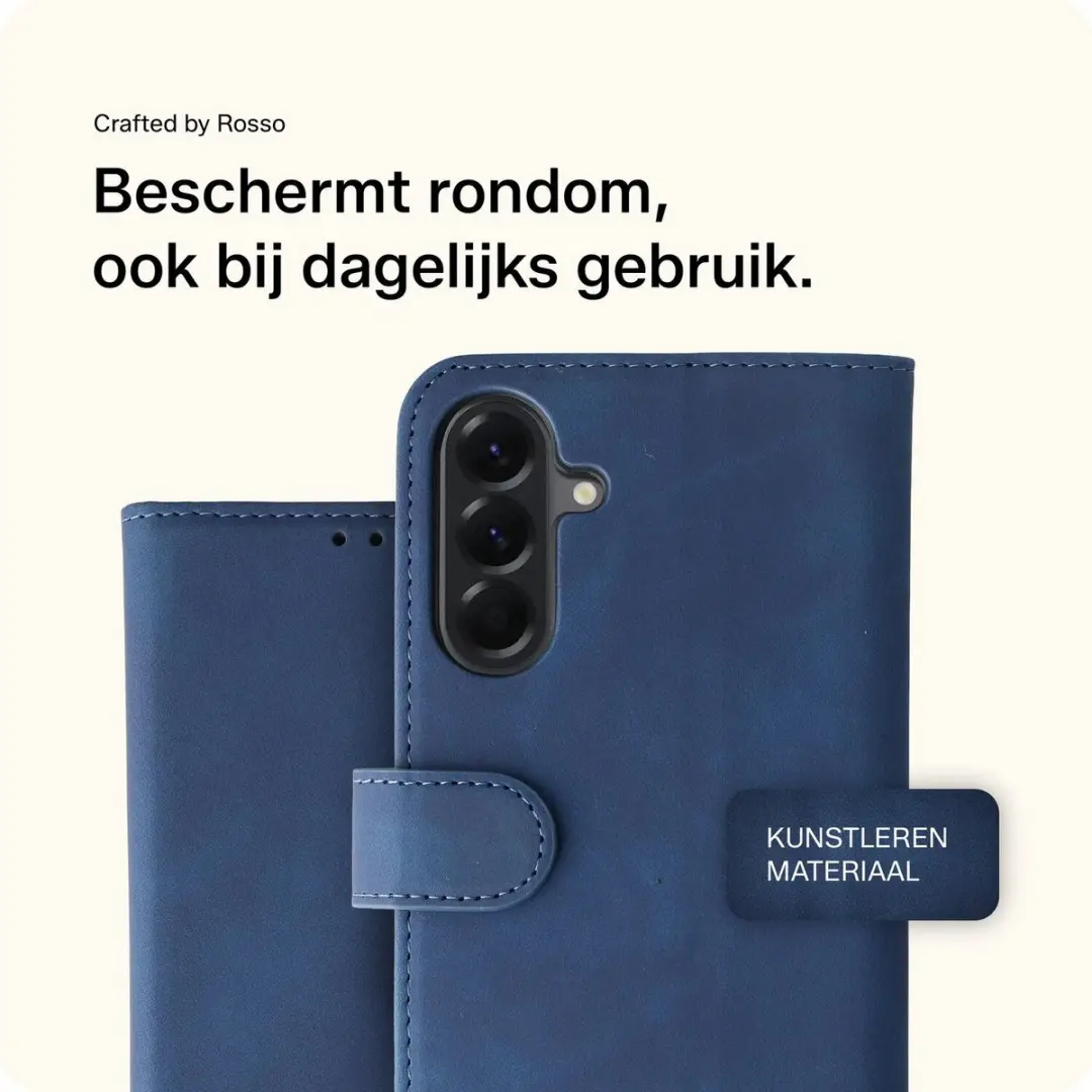 Rosso Element Wallet Book Case Samsung Galaxy A56 - 3 Pasjes - Blauw - afbeelding 6 van 6