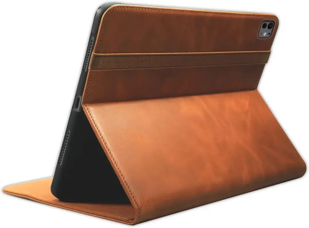 Rosso Deluxe 208584 Hoes iPad Pro 13 - Echt Leer Bruin
