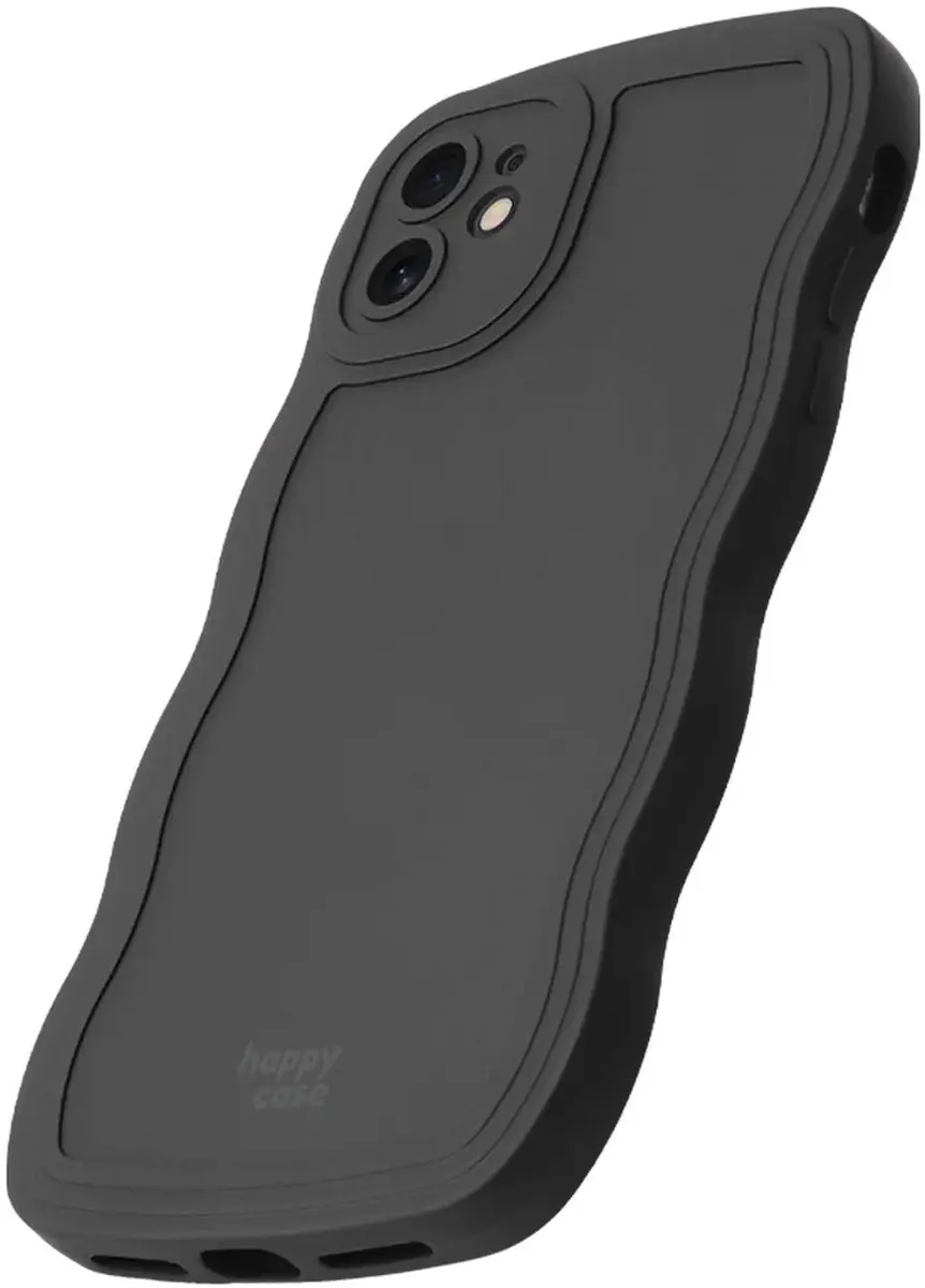 HappyCase Wavy Hoesje iPhone 12 - Zwart