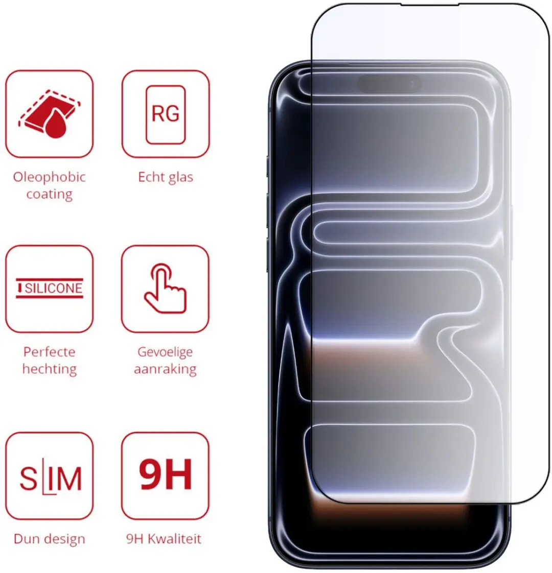 Rosso Screenprotector iPhone 17/17 Pro - Blauw Lichtfilter - Anti-Blue Light
