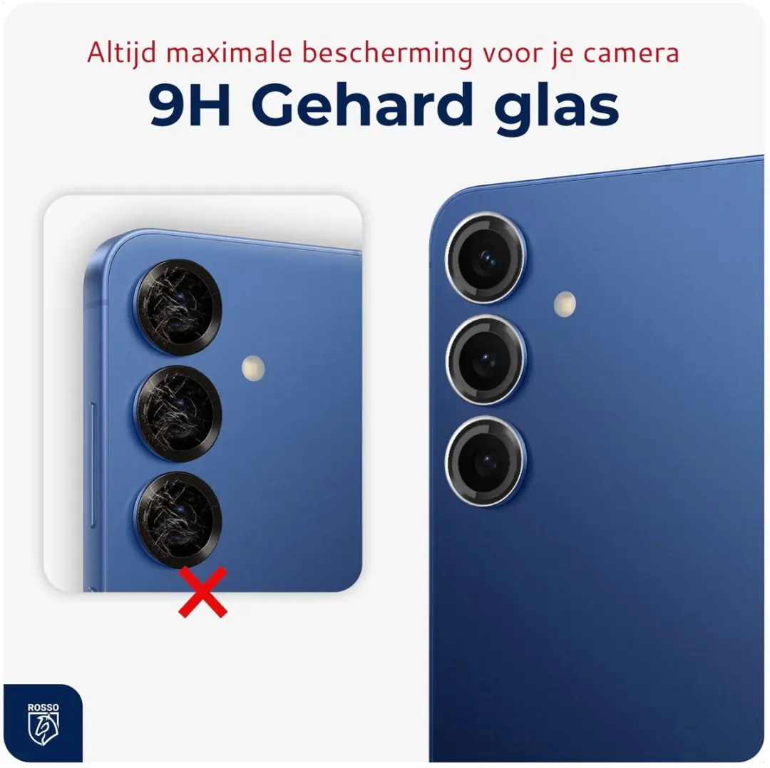 Rosso Camera Frame Protector Samsung Galaxy S25 - 9H Glas - Transparant