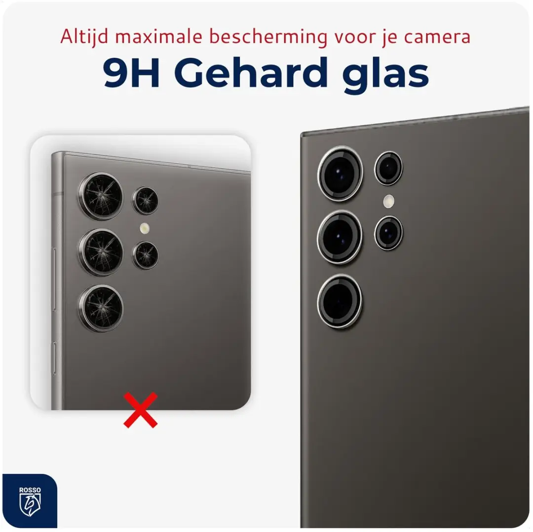 Rosso Camera Frame Protector Samsung Galaxy S24 Ultra - 9H Glas - Transparant