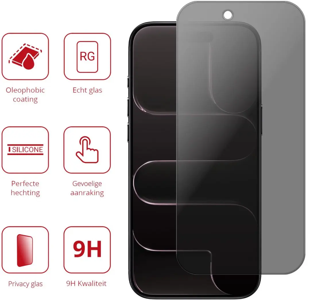 Rosso 9H Privacy Screen Protector iPhone Air - 9H Gehard Glas