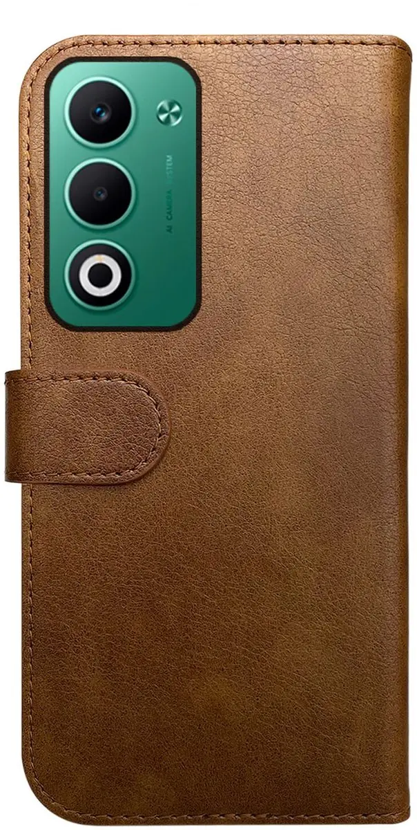 Rosso Element Wallet Book Case 223044 Oppo A5 - 3 Pasjes - Bruin