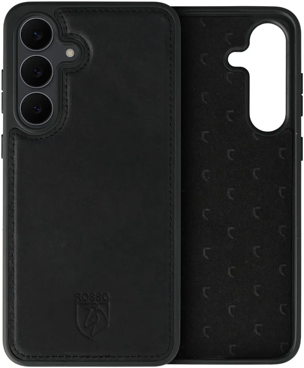 Rosso Elite 224493 Hoesje Samsung Galaxy S25 FE - MagSafe/Qi2 - Echt Leer - Zwart