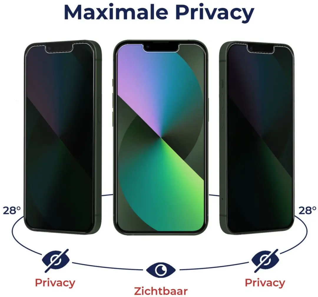 Rosso Privacy Screen Protector Oppo Reno 14 Pro - 9H Glas - Case Friendly