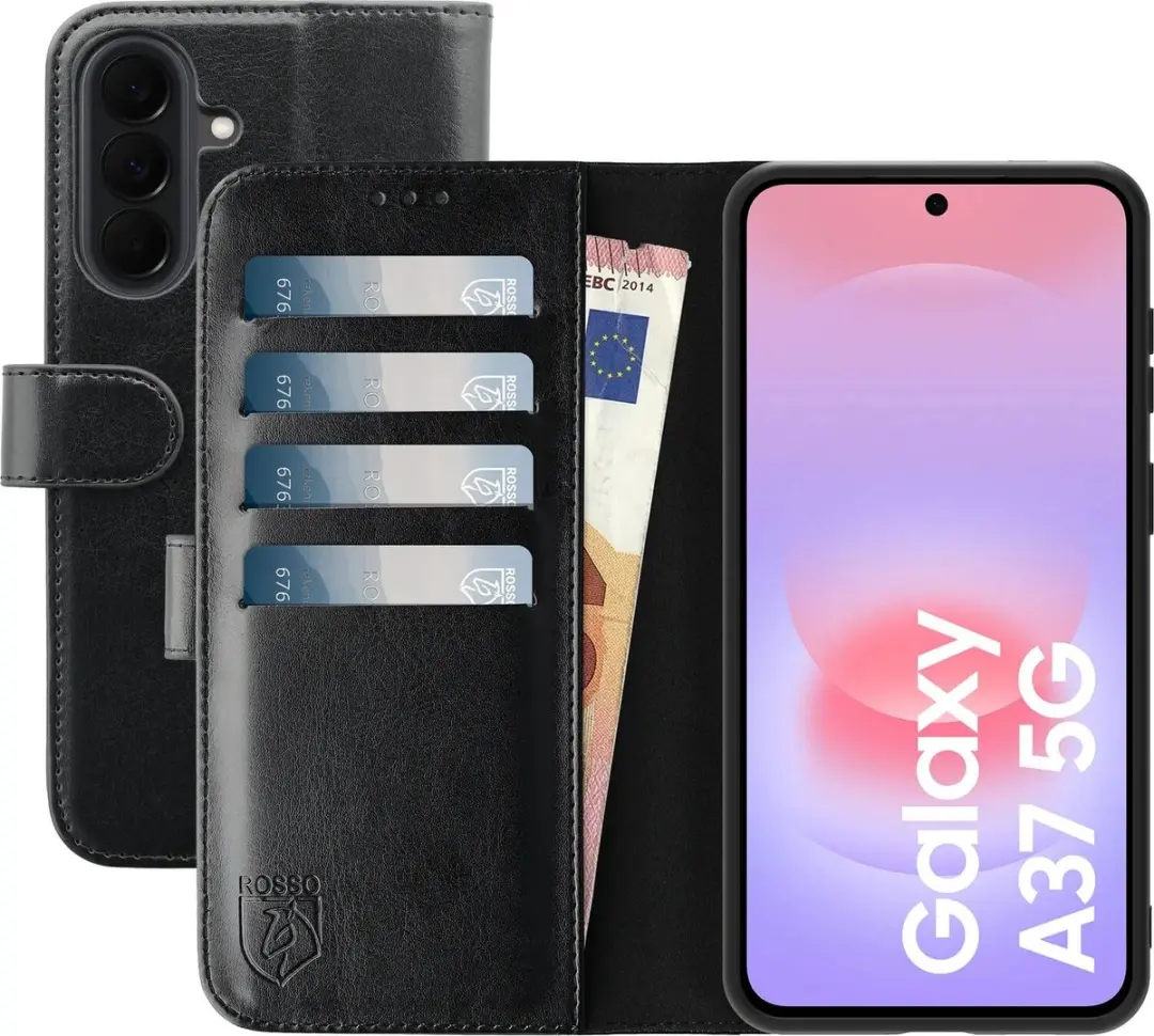 Rosso Element Wallet Book Case 249732 - Samsung Galaxy A37 - 3 Pasjes - Zwart