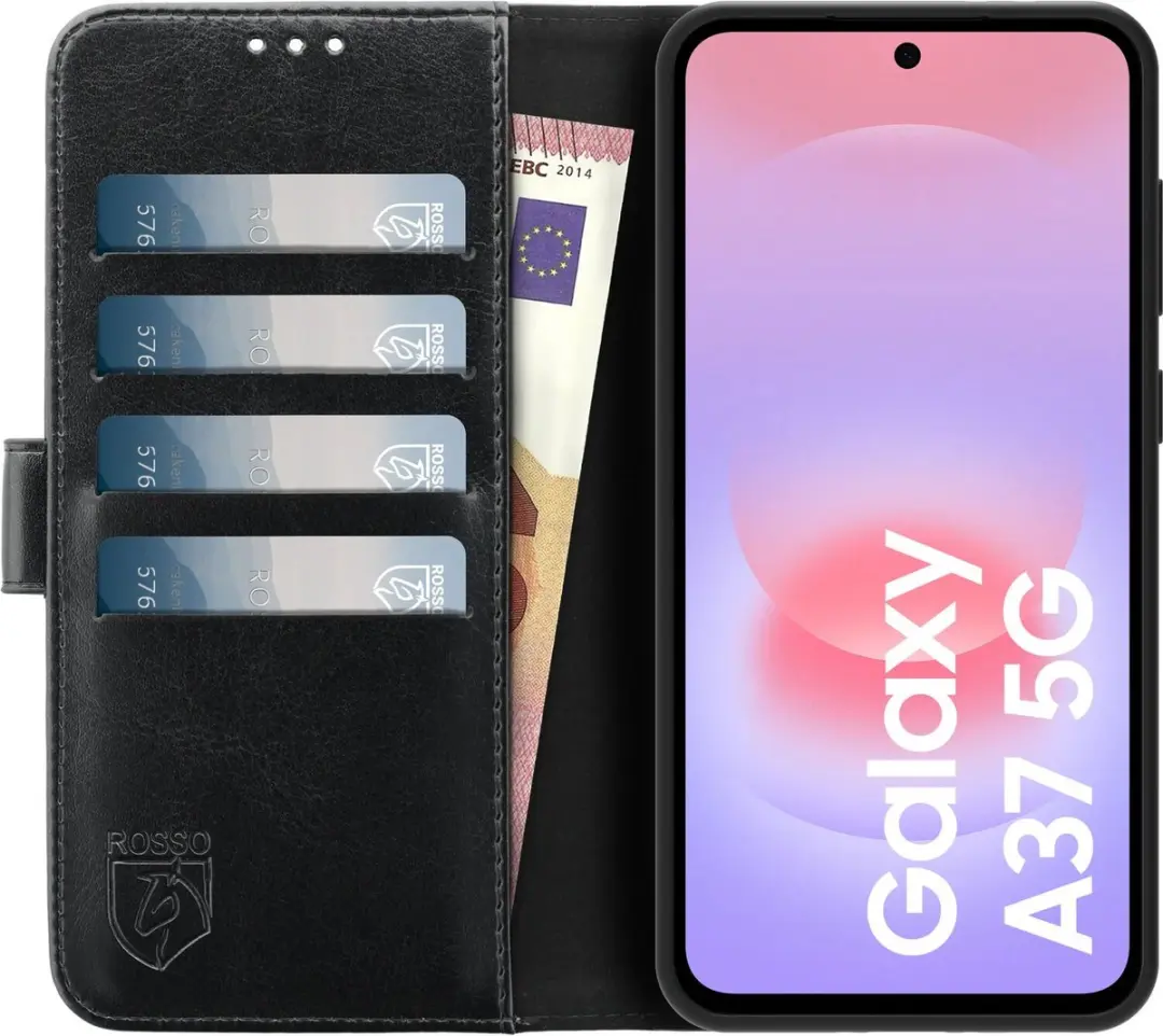 Rosso Element Wallet Book Case 249732 - Samsung Galaxy A37 - 3 Pasjes - Zwart