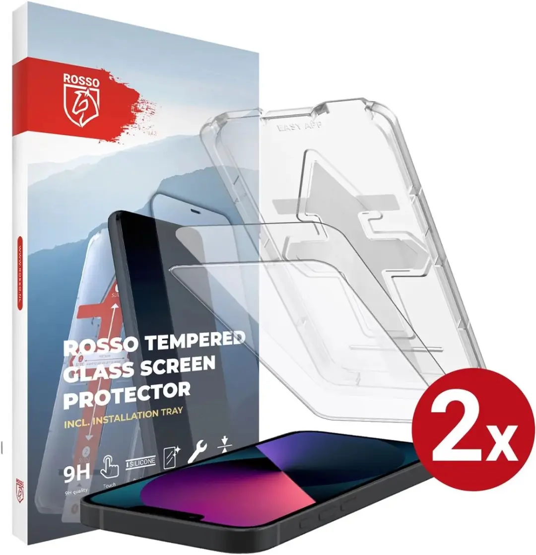 Rosso Screenprotector iPhone 13/13 Pro 9H Glas