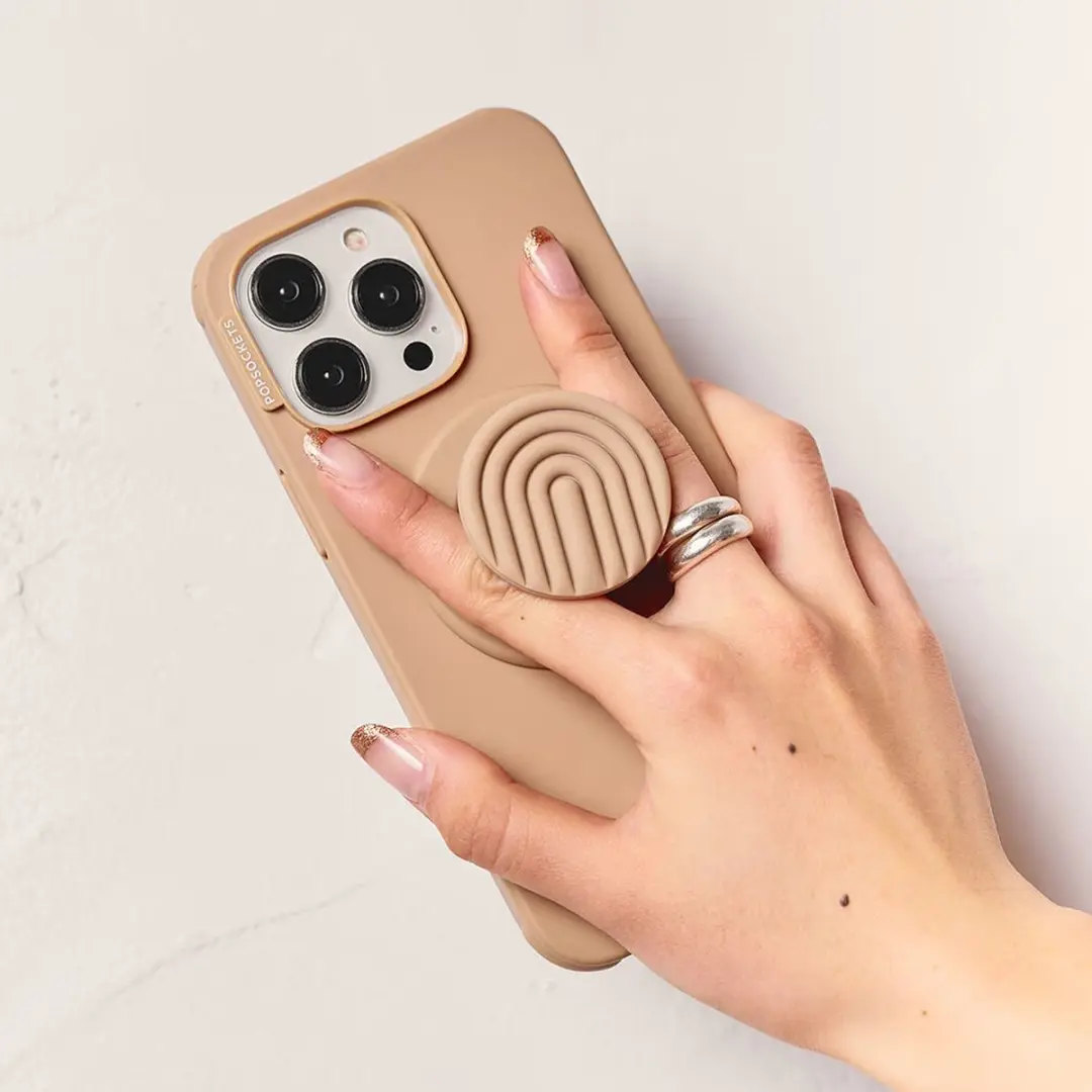 PopSockets PopGrip Round Curves Latte POPS807320 - Bruin - afbeelding 6 van 6