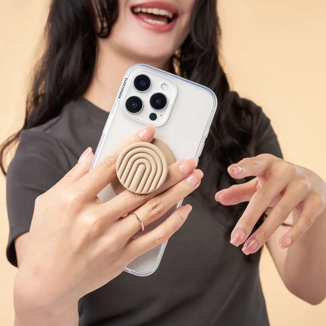 PopSockets PopGrip Round Curves Latte POPS807320 - Bruin