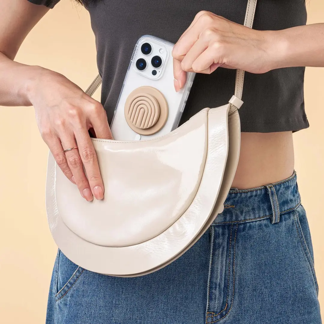 PopSockets PopGrip Round Curves Latte POPS807320 - Bruin