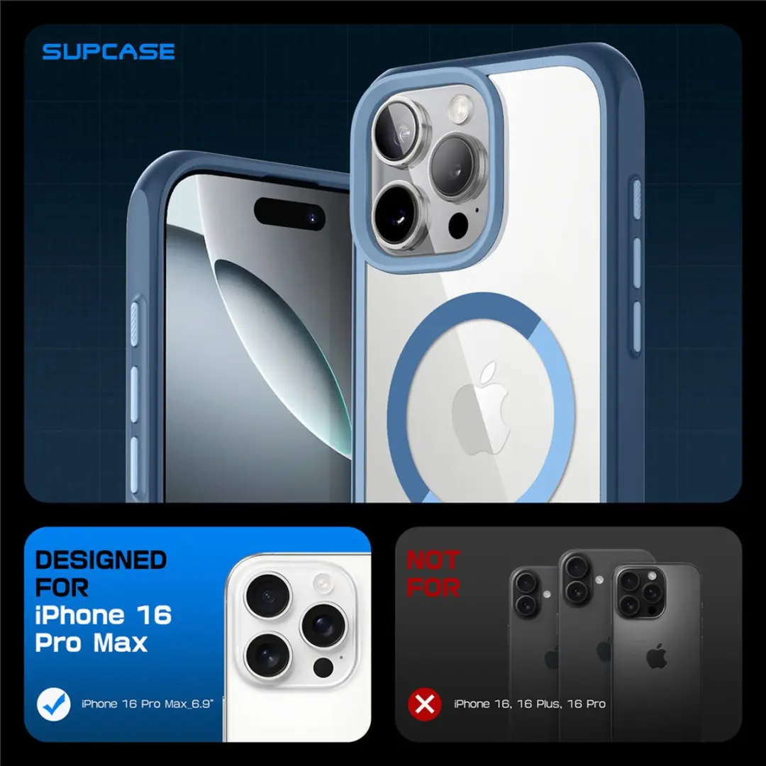 Supcase UB 12031 iPhone 16 Pro Max Hoesje - Blauw - MagSafe