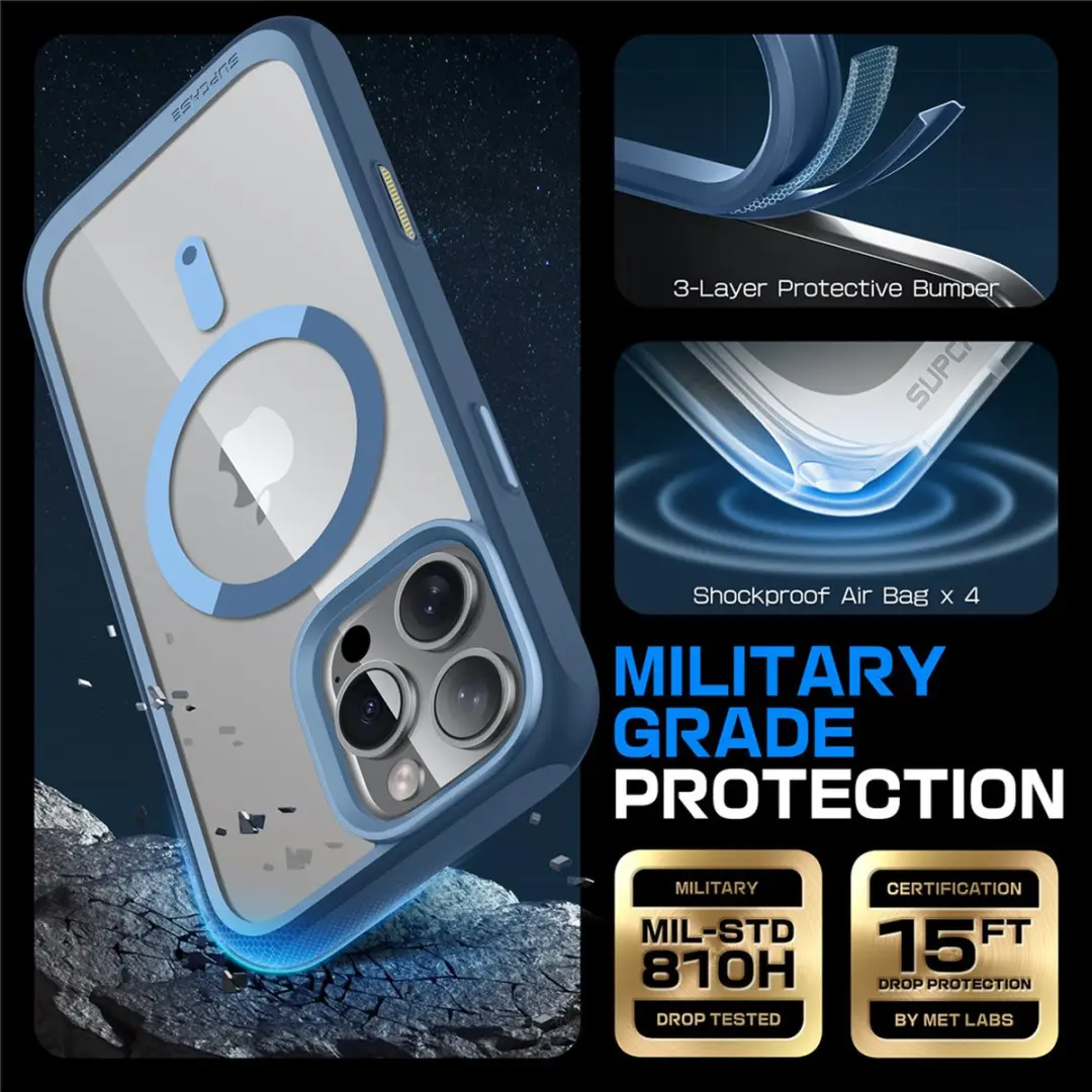 Supcase UB 12031 iPhone 16 Pro Max Hoesje - Blauw - MagSafe