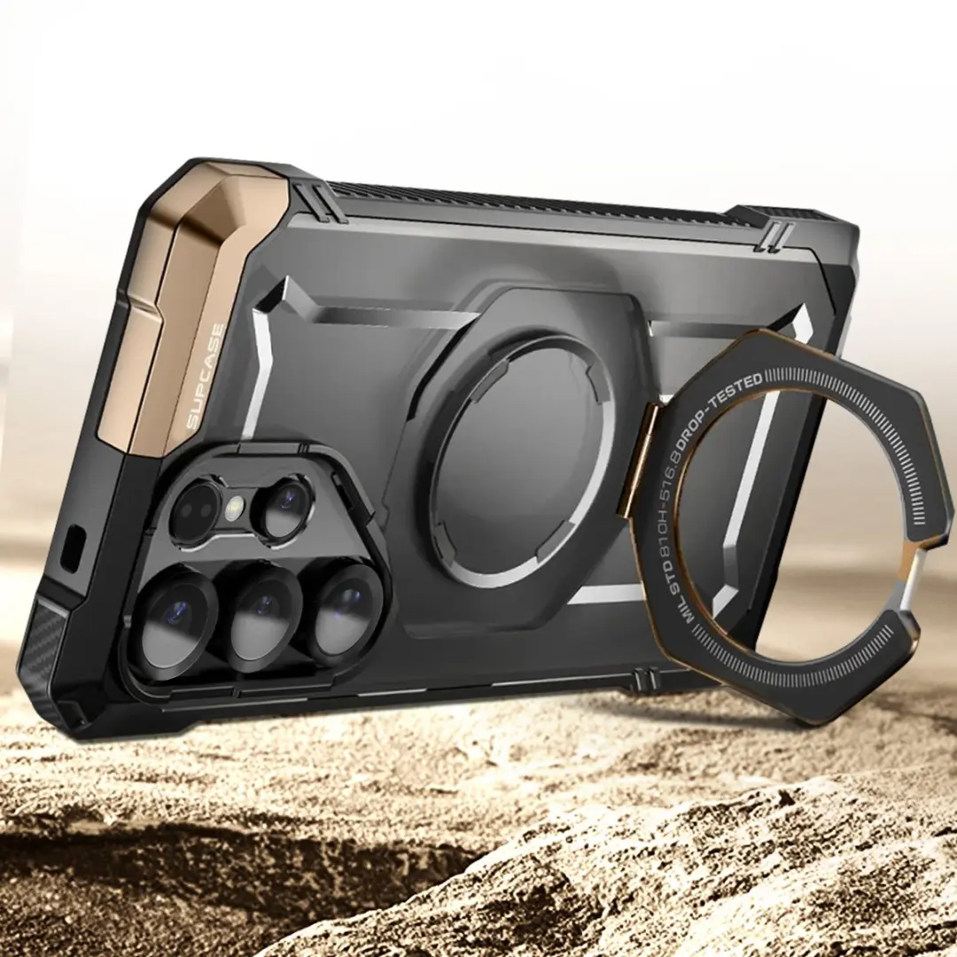 Supcase Unicorn Beetle Grip BACK-SPC-GRIP-GD-S25U Hoesje - Samsung Galaxy S25 Ultra - Goud