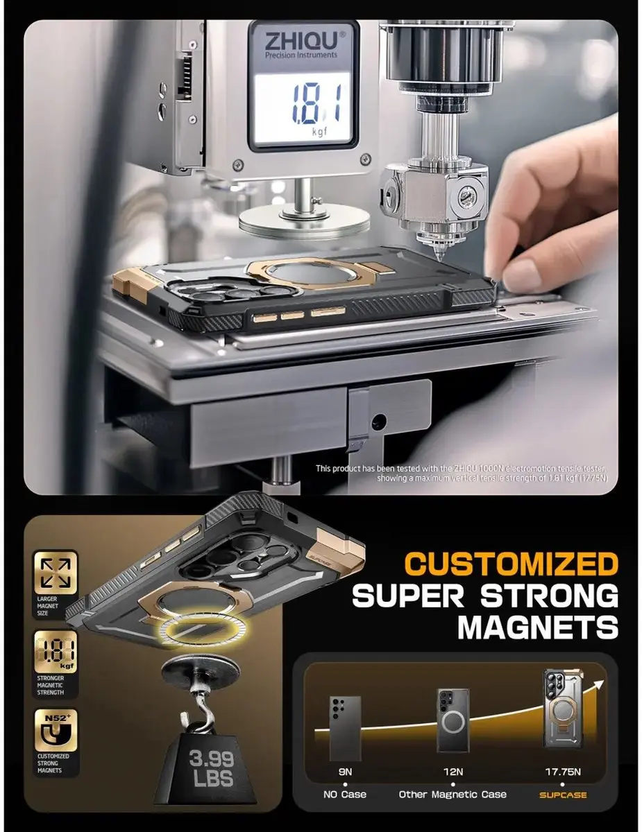 Supcase Unicorn Beetle Grip BACK-SPC-GRIP-GD-S25U Hoesje - Samsung Galaxy S25 Ultra - Goud - afbeelding 6 van 6