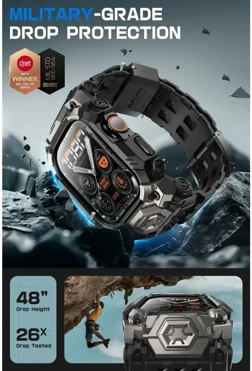Supcase Unicorn Beetle Ore Hoesje - Apple Watch Ultra/Ultra 2 49mm - Zwart