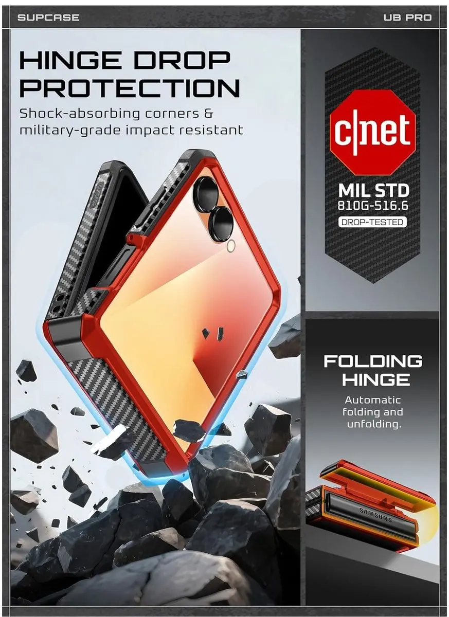 Supcase Unicorn Beetle Pro Hoesje Samsung Galaxy Z Flip 7 - Rood