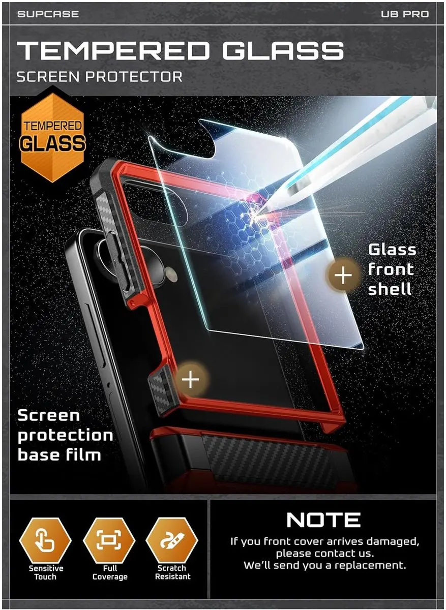 Supcase Unicorn Beetle Pro Hoesje Samsung Galaxy Z Flip 7 - Rood - afbeelding 6 van 6