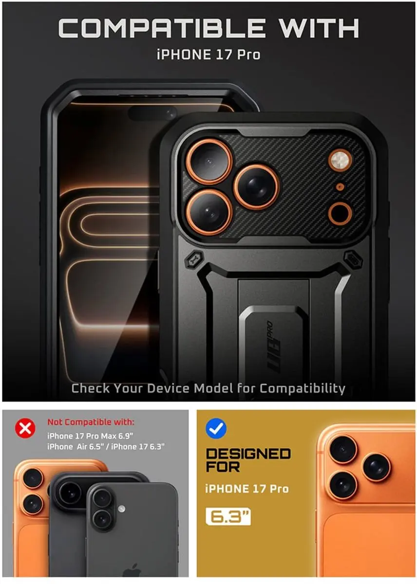 Supcase 360 Backcover iPhone 17 Pro - Zwart