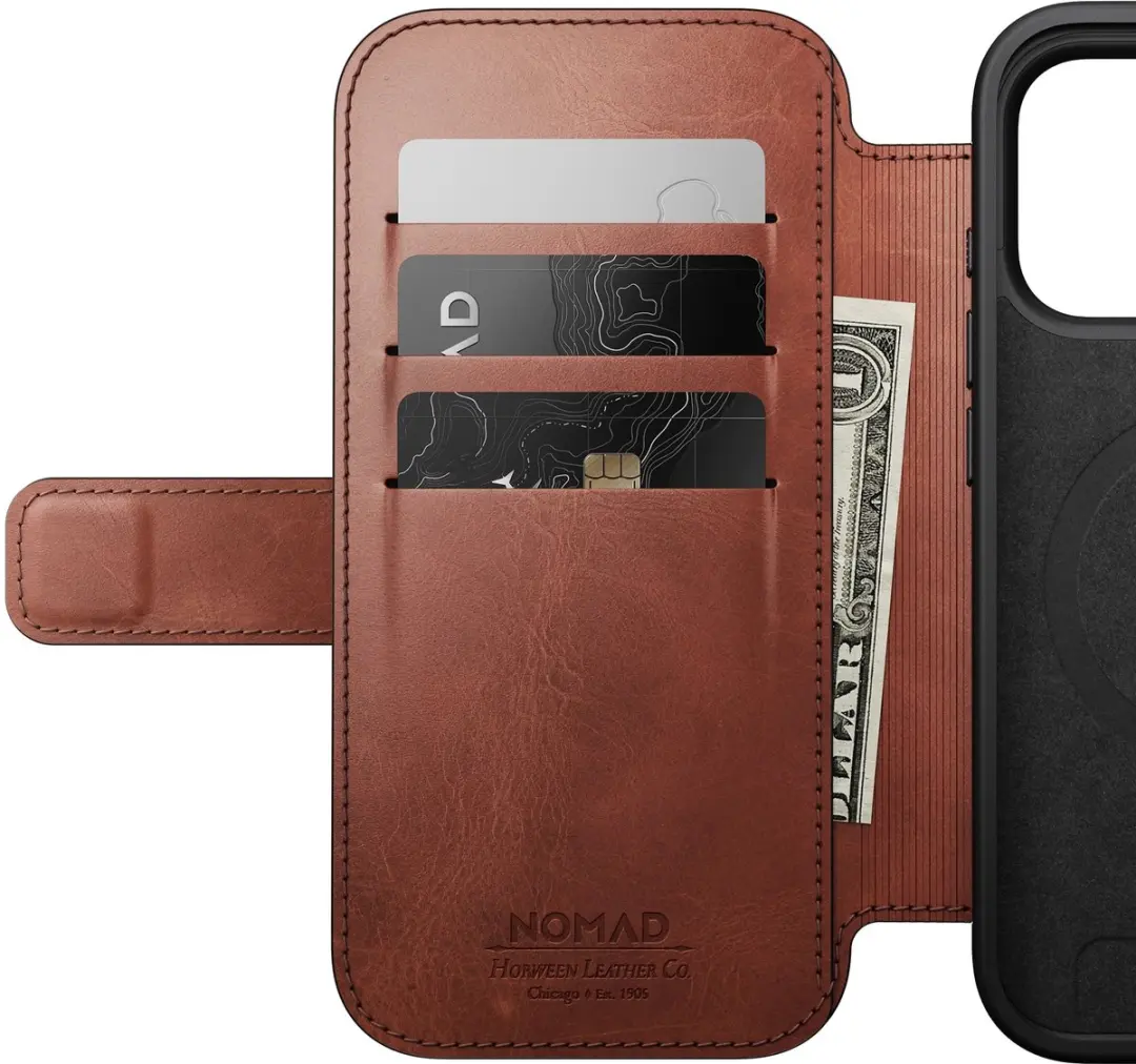 NOMAD Horween Lederen Folio iPhone 17 Pro - 3 Stuks - Bruin - afbeelding 3 van 6