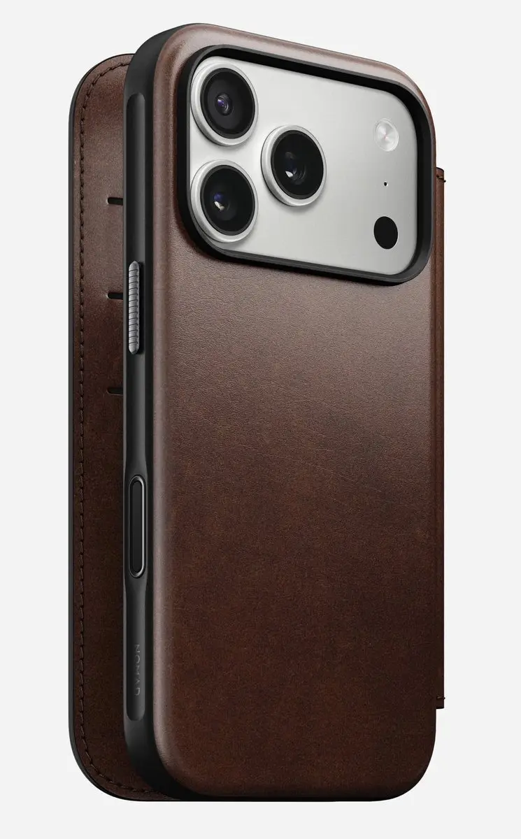 NOMAD Horween Lederen Folio iPhone 17 Pro NM014155858 - 3 Pasjes - Bruin - afbeelding 2 van 6