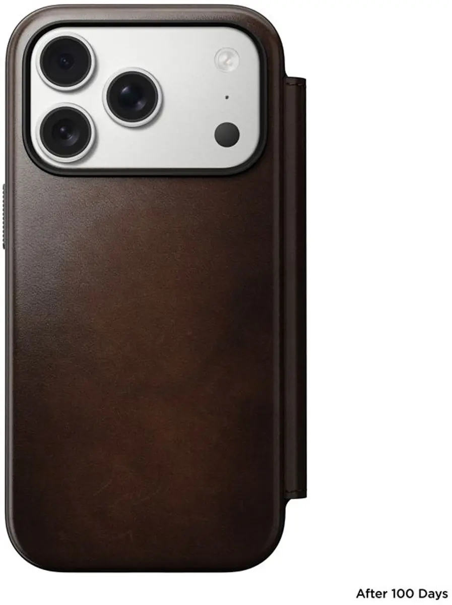 NOMAD Horween Lederen Folio iPhone 17 Pro NM014155858 - 3 Pasjes - Bruin - afbeelding 5 van 6