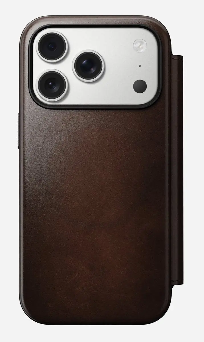 NOMAD Horween Lederen Folio iPhone 17 Pro NM014155858 - 3 Pasjes - Bruin - afbeelding 3 van 6