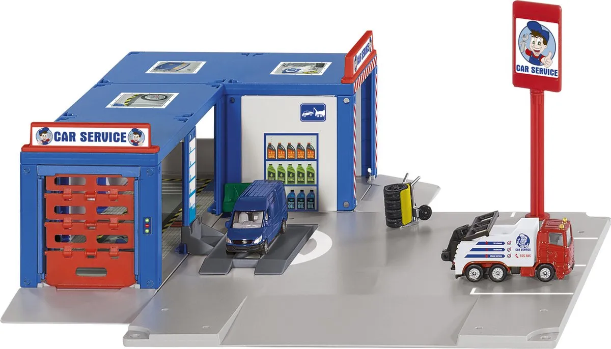 SIKU World 1:50 Autogarage 5507 - Wit/Blauw