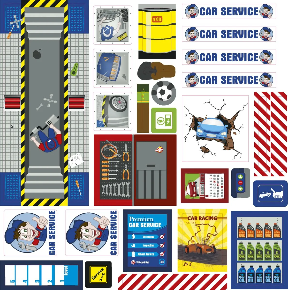 SIKU World 1:50 Autogarage 5507 - Wit/Blauw
