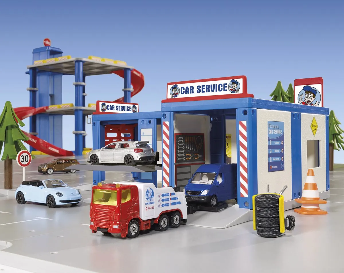 SIKU World 1:50 Autogarage 5507 - Wit/Blauw