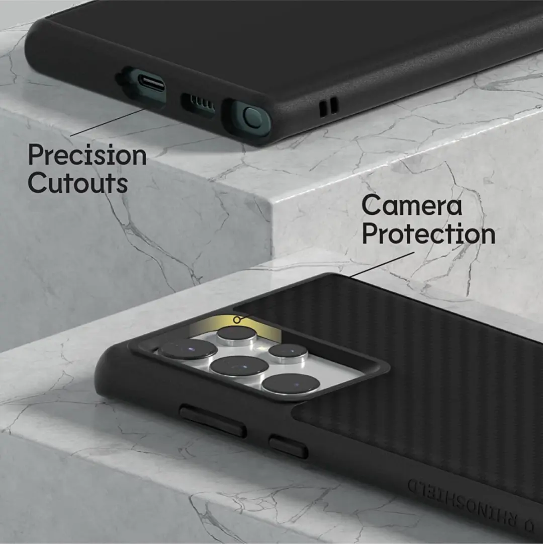Rhinoshield SolidSuit Carbon Fiber Hoesje - Samsung Galaxy S23 Ultra - Zwart