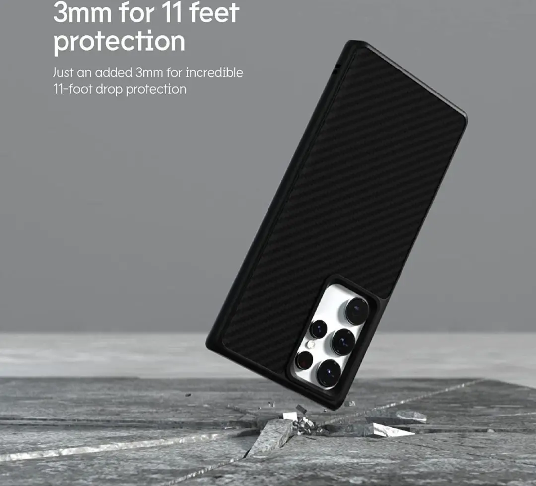 Rhinoshield SolidSuit Carbon Fiber Hoesje - Samsung Galaxy S23 Ultra - Zwart - afbeelding 6 van 6