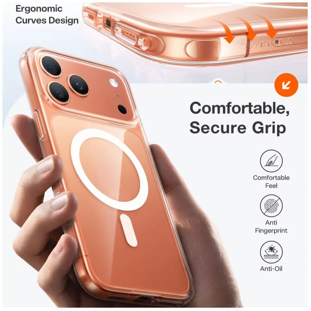 Torras Guardian Magnetic Hoesje iPhone 17 Pro - Transparant