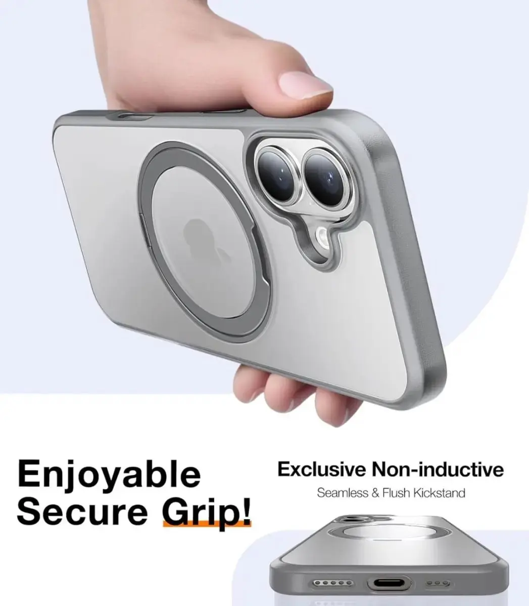 Torras UPro Ostand Pro Hoesje iPhone 16 - Grijs