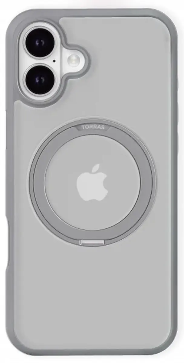 Torras UPro Ostand Pro Hoesje iPhone 16 - Grijs - afbeelding 6 van 6