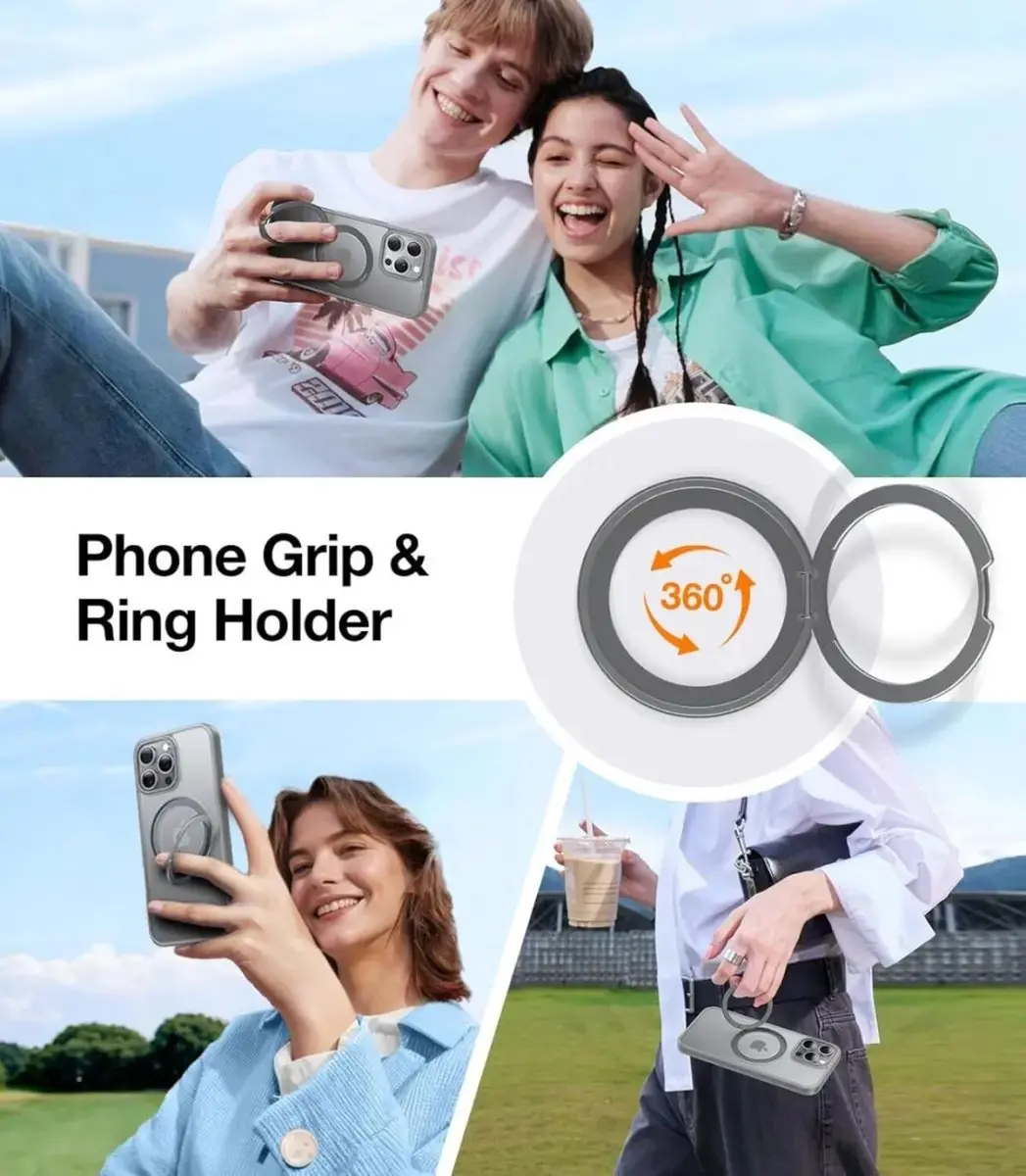 Torras UPro Ostand Pro Hoesje iPhone 16 Pro Max - Grijs