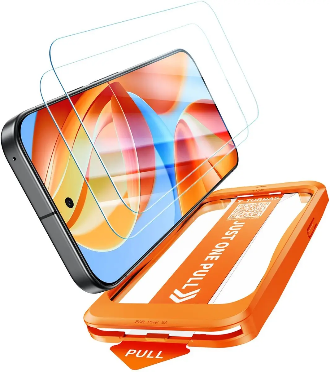 Torras Install Master 9H Glas - Google Pixel 9a - 2 Stuks