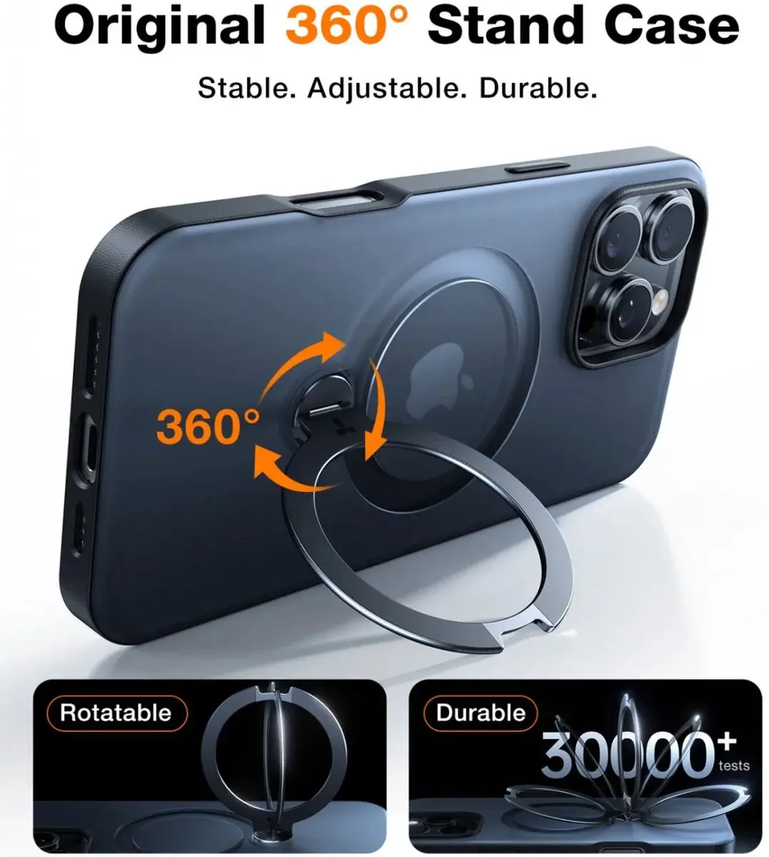 Torras UPro Ostand Spin Hoesje iPhone 16 Pro Max - MagSafe - Zwart
