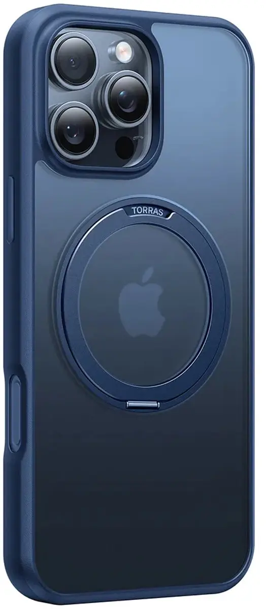 Torras UPro Ostand Pro iPhone 16 Pro Max Hoesje - Blauw - MagSafe