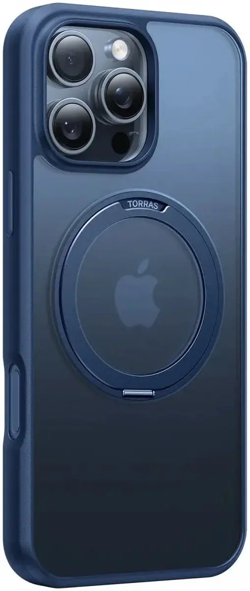 Torras UPro Ostand Pro iPhone 16 Pro Max Hoesje - Blauw - MagSafe