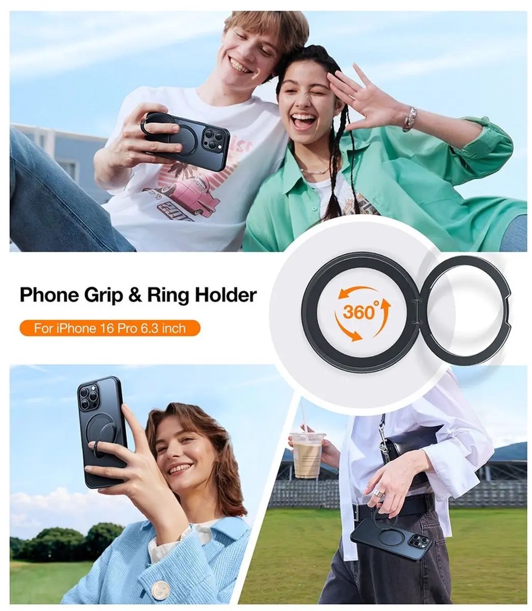 Torras UPro Ostand Pro iPhone 16 Pro Max Hoesje - Blauw - MagSafe