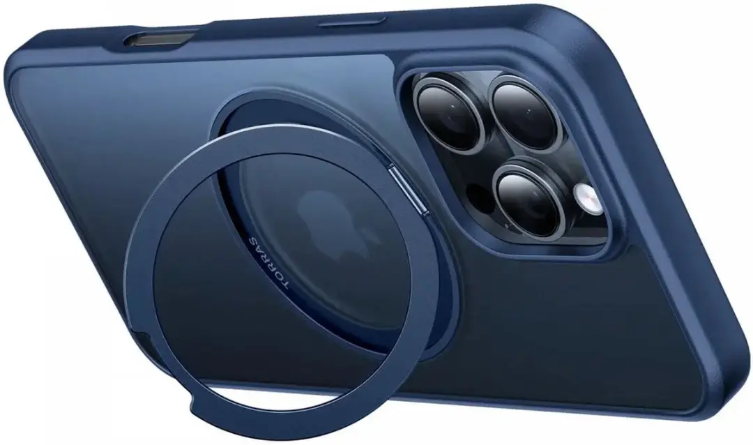Torras UPro Ostand Pro iPhone 16 Pro Max Hoesje - Blauw - MagSafe - afbeelding 6 van 6