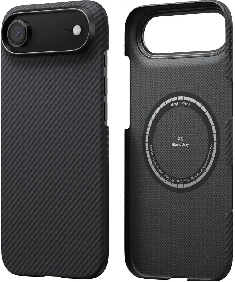 Pitaka Ultra-Slim Hoesje iPhone Air - 600D Aramidevezel - MagSafe - Zwart/Grijs - afbeelding 4 van 6