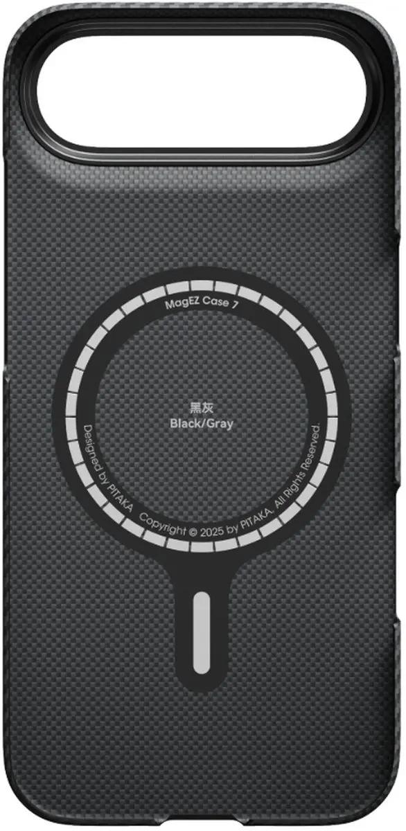 Pitaka Ultra-Slim Hoesje iPhone Air - 600D Aramidevezel - MagSafe - Zwart/Grijs - afbeelding 6 van 6